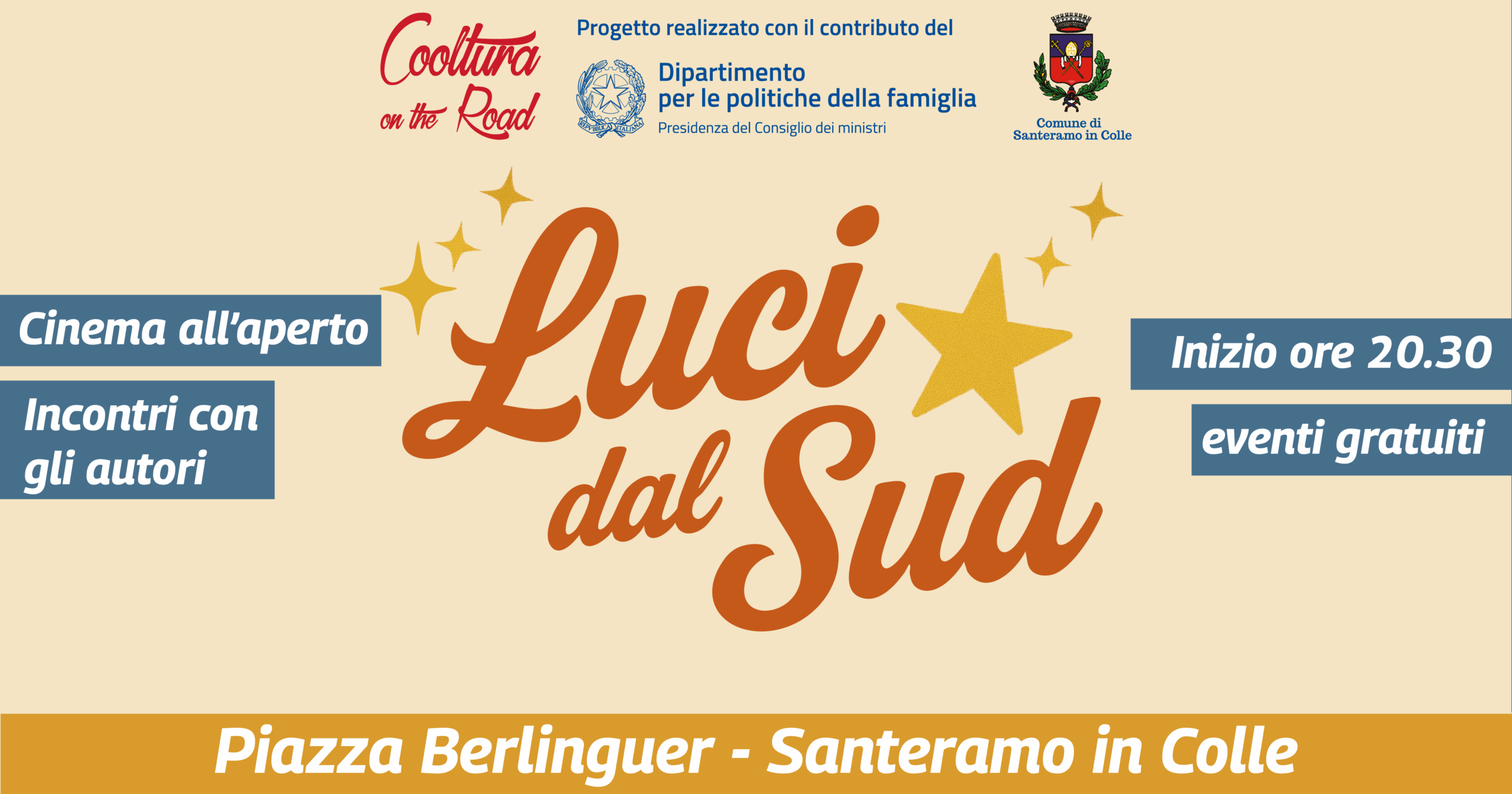 “Luci dal Sud”, a partire da domani e per altri appuntamenti piazza Berlinguer si trasforma in un cinema all’aperto