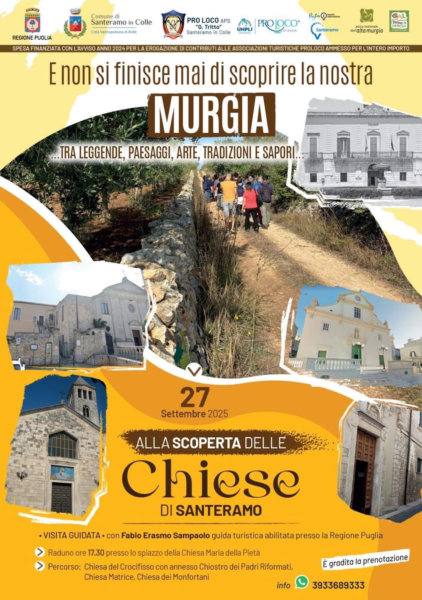 Sabato un tour dedicato alla scoperta delle Chiese più iconiche di Santeramo
